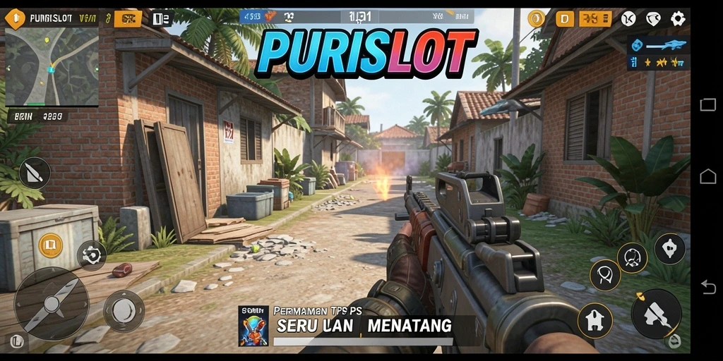 Tampilan gameplay <strong>PURISLOT</strong> yang menegangkan dengan aksi seru di setiap level.